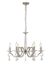 Arena 60.5cm Pendant WITHOUT SHADE, 6 Light E14, Polished Nickel/Clear Crystal