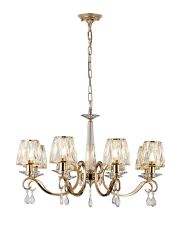 Arena 75cm Pendant, 8 Light E14, French Gold/Clear Crystal Shade (A)