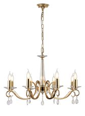 Arena 72cm Pendant WITHOUT SHADE, 8 Light E14, French Gold/Clear Crystal