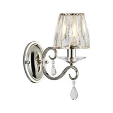 Arena Wall Lamp, 1 Light E14, Polished Nickel/Clear Crystal Shade (A)