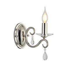 Arena Wall Lamp WITHOUT SHADE, 1 Light E14, Polished Nickel/Clear Crystal