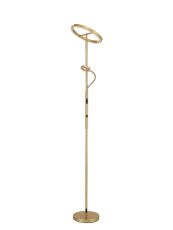 Calido 2 Light Floor Lamp, 20+5W LED, 3000-6000K Touch Dimmable/Remote Control, 2300lm, Painted Satin Gold, 3yrs Warranty