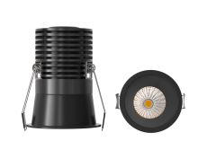 Cane 7.5cm Spotlight, 12W LED, 4000K, 940lm, Black, Cut Out: 74mm, Driver Included, 3yrs Warranty
