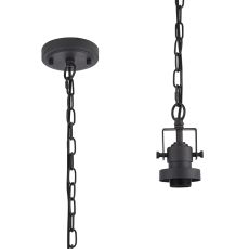 Rina 12cm Single Pendant (FRAME ONLY), 1 Light Adjustable E27, Anthracite