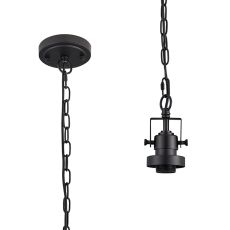 Rina 12cm Single Pendant (FRAME ONLY), 1 Light Adjustable E27, Black