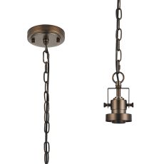 Rina 12cm Single Pendant (FRAME ONLY), 1 Light Adjustable E27, Bronze