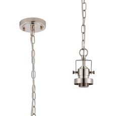Rina 12cm Single Pendant (FRAME ONLY), 1 Light Adjustable E27, Polished Nickel