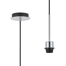 Carrie 12cm Polished Chrome 1 Light E27 Universal Single Pendant (FRAME ONLY), Suitable For A Vast Selection Of Shades