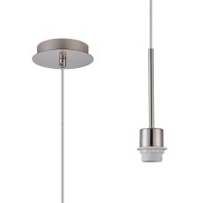 Carrie 12cm Satin Nickel 1 Light E27 Universal Single Pendant (FRAME ONLY), Suitable For A Vast Selection Of Shades