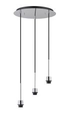 Carrie 40cm Polished Chrome 3 Light Round E27 Universal Pendant (FRAME ONLY), Suitable For A Vast Selection Of Shades