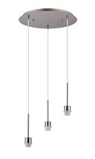 Carrie 40cm Satin Nickel 3 Light Round E27 Universal Pendant (FRAME ONLY), Suitable For A Vast Selection Of Shades