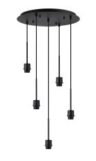 Carrie 45cm Satin Black 5 Light Round E27 Universal Pendant (FRAME ONLY), Suitable For A Vast Selection Of Shades