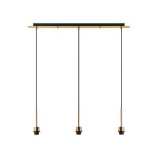 Carrie Antique Gold 3 Light Linear E27 Universal Pendant (FRAME ONLY), Suitable For A Vast Selection Of Shades