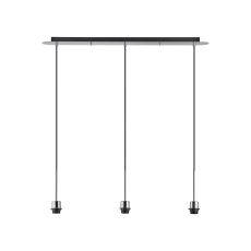 Carrie Polished Chrome 3 Light Linear E27 Universal Pendant (FRAME ONLY), Suitable For A Vast Selection Of Shades