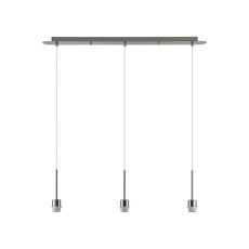 Carrie Satin Nickel 3 Light Linear E27 Universal Pendant (FRAME ONLY), Suitable For A Vast Selection Of Shades