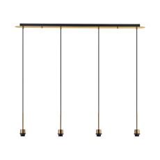 Carrie Antique Gold 4 Light Linear E27 Universal Pendant (FRAME ONLY), Suitable For A Vast Selection Of Shades