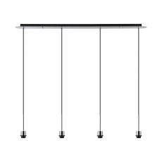 Carrie Polished Chrome 4 Light Linear E27 Universal Pendant (FRAME ONLY), Suitable For A Vast Selection Of Shades