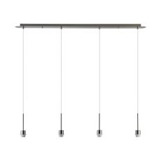 Carrie Satin Nickel 4 Light Linear E27 Universal Pendant (FRAME ONLY), Suitable For A Vast Selection Of Shades