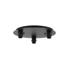 Carrie 40cm Satin Black 3 Light Round E27 Universal Ceiling (FRAME ONLY), Suitable For A Vast Selection Of Shades