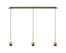 Carrie 1.4m Antique Gold 3 Light E27 Universal Pendant (FRAME ONLY), Suitable For A Vast Selection Of Shades