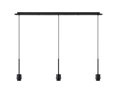 Carrie 1.4m Satin Black 3 Light E27 Universal Pendant (FRAME ONLY), Suitable For A Vast Selection Of Shades