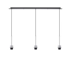 Carrie 1.4m Polished Chrome 3 Light E27 Universal Pendant (FRAME ONLY), Suitable For A Vast Selection Of Shades