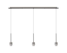 Carrie 1.4m Satin Nickel 3 Light E27 Universal Pendant (FRAME ONLY), Suitable For A Vast Selection Of Shades