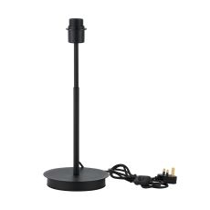 Carrie Satin Black E27 Universal Table Lamp, Suitable For A Vast Selection Of Shades