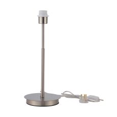 Carrie Satin Nickel E27 Universal Table Lamp, Suitable For A Vast Selection Of Shades