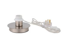 Carrie Satin Nickel E27 Universal Base Table Lamp, Suitable For A Vast Selection Of Shades