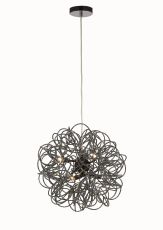 Cassidy Pendant Round Intertwining Aluminium 6 Light G9 Black