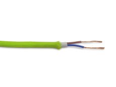 Cavo 1m Lime Green Braided 2 Core 0.75mm Cable VDE Approved (qty ordered will be supplied as one continuous length)
