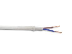 Cavo 1m White Braided 2 Core 0.75mm Cable VDE Approved (qty ordered will be supplied as one continuous length)