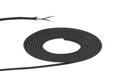 Cavo 1m Grey Braided 2 Core 0.75mm Cable VDE Approved (qty ordered will be supplied as one continuous length)