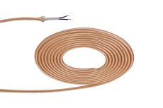 Cavo 1m Rose Gold Braided 2 Core 0.75mm Cable VDE Approved (qty ordered will be supplied as one continuous length)