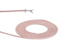 Cavo 1m Pink Braided 2 Core 0.75mm Cable VDE Approved (qty ordered will be supplied as one continuous length)