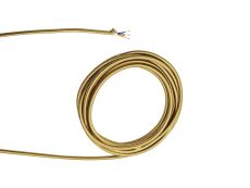 Cavo 1m Golden Brown Braided 3 Core 0.75mm Cable VDE Approved (qty ordered will be supplied as one continuous length)