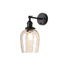 Cawdor Wall Light, 1 Light E27, Matt Black/Champagne Wine Glass
