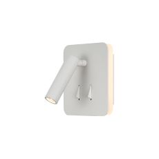 Cayman Square Wall + Reading Light, 6W + 3W LED, 3000K, 620lm Total, Individually Switched, White, 3yrs Warranty