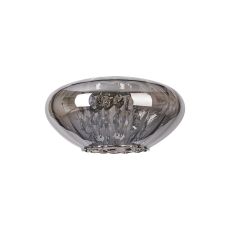 Orilla 15 x 7.5cm Eliptical Cage Smoked Glass Outer And Clear Crystal Inner Shade (D)