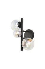 Monza Wall Lamp, 3 x G9, Satin Black, Iridescent Plated Glass
