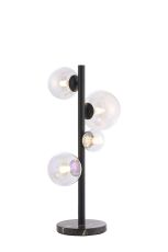 Monza Table Lamp, 4 x G9, Satin Black, Iridescent Plated Glass
