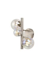 Monza Wall Lamp, 3 x G9, Satin Nickel, Iridescent Plated Glass