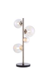 Monza Table Lamp, 4 x G9, Satin Nickel, Iridescent Plated Glass