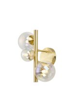 Monza Wall Lamp, 3 x G9, Satin Gold, Iridescent Plated Glass
