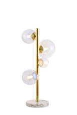 Monza Table Lamp, 4 x G9, Satin Gold, Iridescent Plated Glass