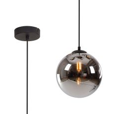 Monza 18cm Single Pendant, 1 x G9, Satin Black/Chrome Plated
