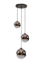 Monza 31cm Round Pendant, 3 x G9, Satin Black/Chrome Plated