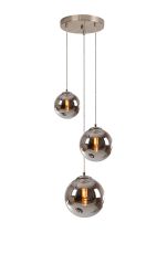 Monza 31cm Round Pendant, 3 x G9, Satin Nickel/Chrome Plated
