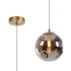 Monza 18cm Single Pendant, 1 x G9, Satin Gold/Chrome Plated